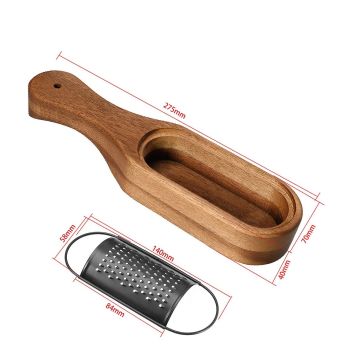 Wooden Cheese Grater with Handle, Rustic Brown Cheese Shredder with Storage Space, Handheld Kitchen Graters for Cheese Lemon Chocolate  (With Handle)