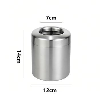 Covered trash cans, brushed stainless steel trash cans, cylindrical trash cans, bathroom, living room, office, kitchen trash cans (silver)