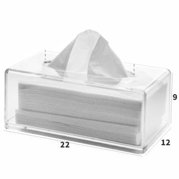 Clear Tissue Box Cover - Tissue Holder, Box Covers Rectangular, Napkin Dispenser for Home, Office, Restaurant, Kitchen, Bathroom Facial Napkin Box Holders（22X12X9CM）