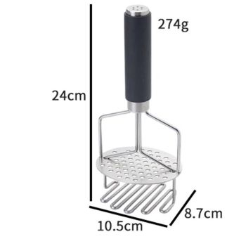 Stainless Steel Potato Masher, Double-Layer Design for Easy Mashing, Perfect for Potatoes, Avocado & Ground Beef, Durable Meat Smasher & Hamburger Tool（TPR handle）
