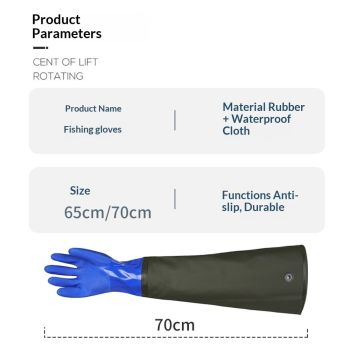 Aquatic, seafood, fishing gloves, dishwashing, car washing, extended anti slip, wear-resistant, waterproof, acid alkali resistant, and cutting protective gloves（blue）
