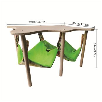 Guinea Pigs Hammock with Natural Wooden Stand- Large Hanging Hammock Bed for Piggies Chinchilla Hamster Bunny Ferrets Hiding Sleeping