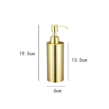 Gold Soap Dispenser, Full Stainless Steel Soap Dispenser, Conditioner – Modern Countertop Dispenser with Non-Slip Protective Pads