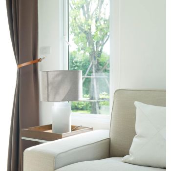 Leather Curtain Tiebacks Vintage Style Curtain Tie Backs Leather Curtain Rod Holder Curtain Buckle for Home Offic Living Room Bedroom 4 Pcs (Light Brown)