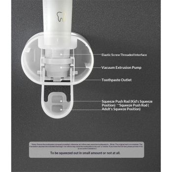 Toothpaste Dispenser Wall Mount for Bathroom Automatic Toothpaste Squeezer, Black,Visualization of Toothpaste Flow Rate (Black G)