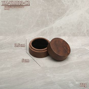 2pcs Wooden Ring Box,   Men Women Mini Unique Rings Jewelry Storage Case for Proposal Wedding Engagement Ceremony Anniversary（Single slot solid wood cover）