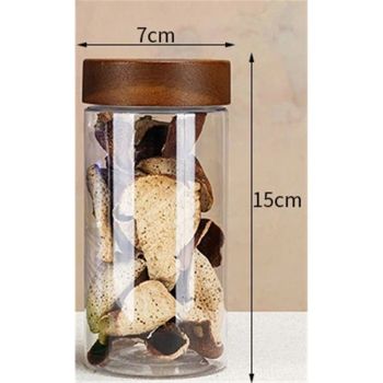 440ml food storage jar, premium transparent container jar, kitchen coffee jar, tea jar, biscuit jar, nut jar, spice jar, candy jar, overnight oatmeal jar (medium)