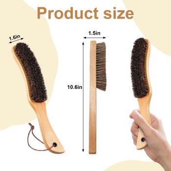 2pcs Hat Brush - Clean Western Cowboy Hat,  Hat & Baseball Cap, Horsehair Bristle Garment Brush Remove Cat Hair Dust for Suits, Suede, Cashmere,