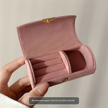 2pcs Small Jewelry Box, Mini Travel Jewelry Case Women's Portable Travel Jewelry Storage Organizer for Rings Earrings, Valentine's Day Gifts - Pink