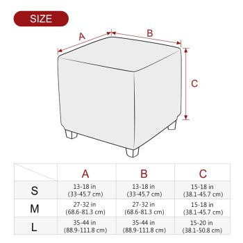 Super soft elastic fabric square cover footstool furniture protective cover elastic bottom comfortable silver fox fur (beige S)