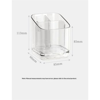 Toothbrush Holders for Bathrooms,  Removable Electric Tooth Brush and Toothpaste Holder Organizer for Bathroom Countertop/Kitchen/Office（Medium - Transparent）