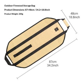 Firewood Carrier Bag Heavy Duty Oxford cloth Log Carrier for Firewood Large Log Tote Fire Wood Carrying Bag with Handles for Easy Transport Carrying and Wood Stove Accessories（khaki）