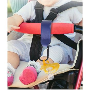 4 Pcs  Baby Stroller Hooks for Hanging | Multipurpose Stroller Straps with Durable and Stylish Stroller Clips for Diaper Bags | The Perfect Mummy Hook for Pram, Wheelchair, (Blue)