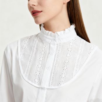 2 pieces of women's fake collars, new style, pure cotton jacquard, fungus edge decoration shirt collar, autumn and winter new style, professional fake collar