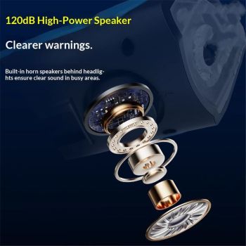 Multi-Functional Solar-Powered and USB Rechargeable Mountain Bike Night Cycling High Brightness Bike Front Light and 120dB Horn Bicycle Charging Light