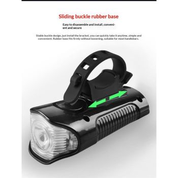 Bike Speedometer with Bike Light Set, Waterproof Bicycle Computer with Horn LED Front, USB Rechargeable（black）