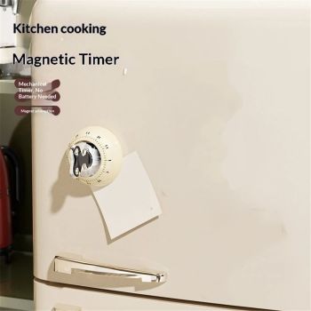 Mechanical Kitchen Timer, Eco-Friendly No Batteries Needed Magnetic Visual Countdown Alarm Clock for Cooking, Study, Games, Office