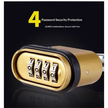 2 pack Heavy Duty Combination Padlock, Large Outdoor Padlock [One-Touch Unlocking] High Security Weatherproof, Design of Hidden Password Suitable for Locker, Home, School, Garage, Gate, Garden