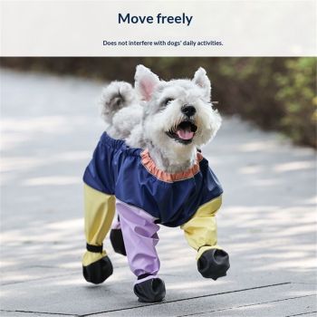 Waterproof Dog Boots with Suspenders, All-in Anti-Slip Paw Protector with Adjustable Dirty-Proof Pants for Small Medium Large Dogs (Color Mixing, S)