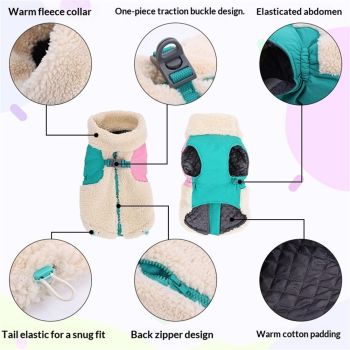Dog Cold Weather Coats for Small Medium Large Gogs Outdoor Indoor Activities-Warm Pet Winter Clothes Jackets - Windproof Warm Colors Style Dog Vest (Beige, S)
