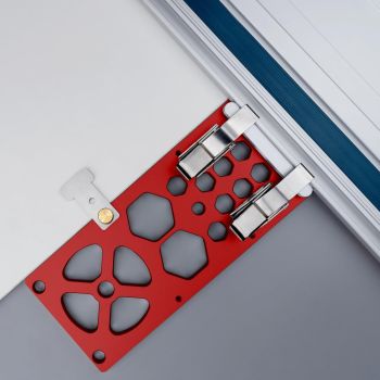340mm Track Saw Square Right Angle Circular Saw Guide Rail Angle Stop Accessories,Woodworking 90 Degree Track Stop Square Cutting Board (Red)