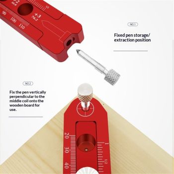 Woodworking Compass Scriber, Portable Aluminum Alloy Woodworking Compass Tool, Adjustable Metric/Inch Arc Drawing Ruler Circle Drawing Ruler Marking Gauge Circle Marking Tool (mini)