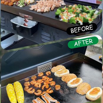 2 Pack Blocker Grease Gate for Cooking Tools, Grilling Mesh Screen Compatible with Many Griddle Accessories(Not For Old-style Long Hook 17" and 22" Blackstone)