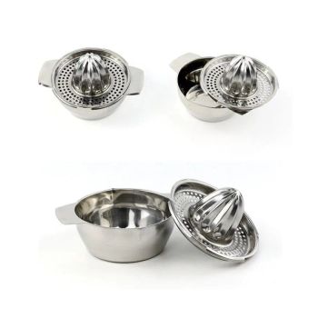 Citrus Juicer for Orange, Lemon, Grapefruit, Lime,Stainless Steel, Store and Clean,Dishwasher Safe（silvery）