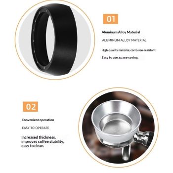 Aluminum alloy Espresso Dosing Funnel Compatible with 51mm | Silver, Lightweight Aluminum alloy Espresso Dosing Funnel