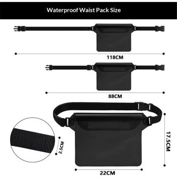 Waterproof Pouch with Waist Strap (2 Pack) | Beach Accessories Best Way to Keep Your Phone and Valuables Safe and Dry | Perfect for Boating Swimming Snorkeling Kayaking Beach Pool（white,Only bags）