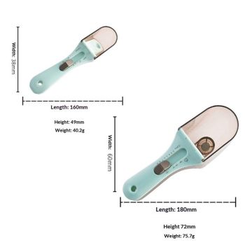 2 pack Adjustable Battery-free Baking Measuring Spoon, Adjustable Measuring Cup, Adjustable Magnetic Measuring Spoon Set for Baking, Cooking, Coffee（Large and Small 2 pcs）