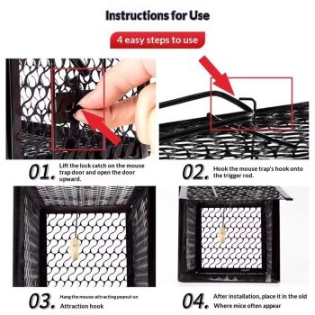 Mouse Trap Catch and Release Humane Animal Rodent Cage, Trap Mice, Rats, Chipmunks, Squirrel, Indoor and Outdoor, Easy to Use