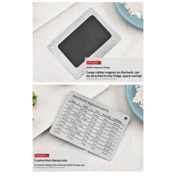 2 pack Magnetic Kitchen Conversion Chart Endurance Stainless Steel Refrigerator Magnet Magnetic Kitchen Measurement Conversion Chart for Cups Tablespoons Teaspoons Fluid Oz Milliliters