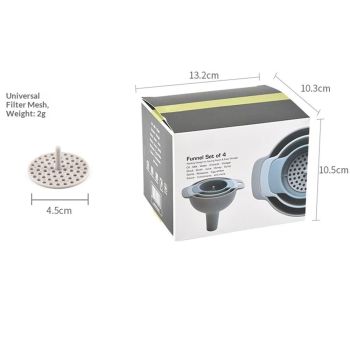 Kitchen Funnels for Filling Bottles,Funnels Set of 4,Oil Funnel,Tough and not Easily Deformed,Suitable for All Kinds of Solid Food and Liquid