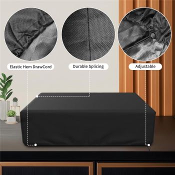 Record Player Turntable Cover Turntable Dust Cover Suitable for Universal Record Players 18"L x 15"W x 5.5"H Black