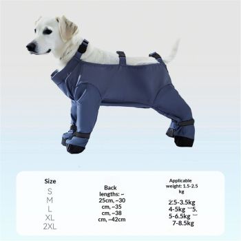 Waterproof Dog Boots Rain Boots with Suspender, Dogs Shoes Paw Protector for Small Medium Puppy, Anti-Slip Doggy Boot Belly Protector, Rain Booties Snow Booties (L)