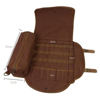 Bartender Bag (Without Tools) - Stylish, Canvas, Roll Up Traveling Bar Bag for Carrying Bar Tools and Cocktail Shaker Set with Shoulder Strap - Portable Travel Bartending