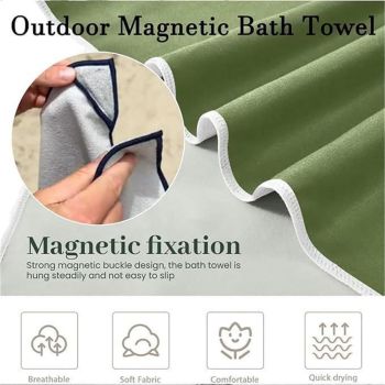 Magnetic Bath Towel Oversized Quick-Dry Microfiber Towel with Magnetic Closure, Super Absorbent & Sand-Resistant for Beach, Pool, Travel, Gym & Camping 75"x30"