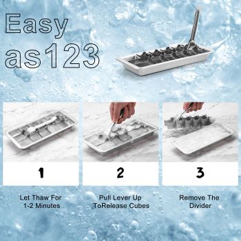 Stainless Steel Ice Cube Tray with 18 Slots, Metal Ice Cube Maker with Removable Trays, Easy Release Handle & Level, Dishwasher Safe for Bars, Kitchens & Frozen Foods