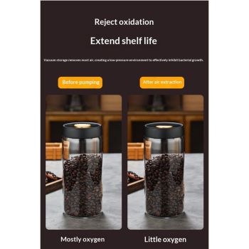 Coffee Bean Storage Container Airtight, Lid Sealed with Press-Down Vacuum, Borosilicate Glass Coffee Canister, Food Storage, Coffee Bar for Ground Coffee, Tea, Beans, Spices（1200ml）