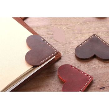 3 pack Personalized Leather Book Marks, Heart Bookmark, Unique Cute Handmade Bookmarks Accessories for Reading Women, Teacher, Student, Book Lovers Book Mark Gifts