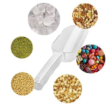 Ice Scoop,ice maker scoop,ice scoopers for ice bucket, plastic Utility Ice Scoop,Clear, Ergonomic Handle, Applicable to:Ice Maker,Ice Cream,Pets Food,Coffee Beans（big）