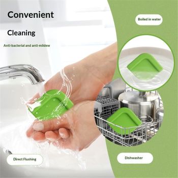 2 set Silicone Non-Slip Feet for Cutting board, Preventing Cutting Injuries in the Kitchen Chopping Boards Feet for Kitchen Safe, Warm Gifts for Kitchen & Home Protector (Green)