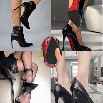 3 Pairs Black Shoe Sole Protector,Anti Slip Shoe Grips on Bottom of Shoes - Bottom Protector - Sole Guard - Non-Slip Shoe Pads for High Heels (6"x4")