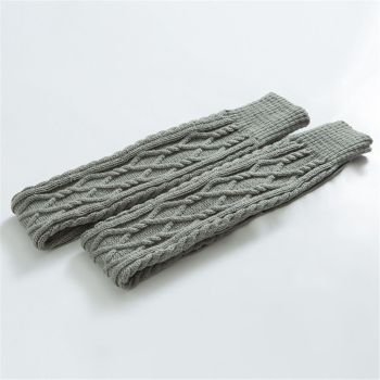 Women's Cable Knit Thigh High Boot Socks Extra Long Winter Stockings Leg Warmers, Boot Stocking Socks Knee High Leg Warmers (gray)