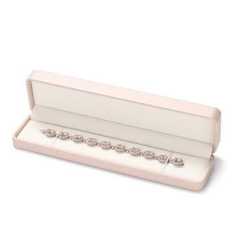 Pink PU Leather Jewelry Gift Box for Necklace Long Chain Jewelry Necklace Long Chain Gift Box, for Wedding, Engagement (only box)