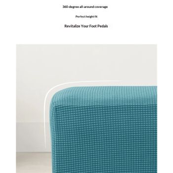 Stretch Covers, Slipcover Rectangle Storage Stool Cover Footstool Slipcover for Living Room Furniture Protector (turquoise blue)