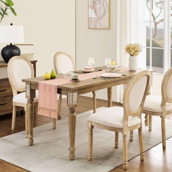Style Boho Table Runner, Pink Table Runners 90 Inches Long, Farmhouse Woven Home Decor, 12x90 Inch, Rose Pink