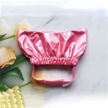 2 pack Dog Shower Cap, Cat Ear Cover for Bath, Waterproof Dog Helmet and Adjustable Pet Earmuffs for Grooming Reusable Ear Protection for Dogs and Cats, Pink（S）