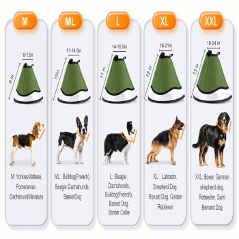 Soft Dog Cone Collar for Large Medium Dogs After Surgery, Adjustable Recovery Lightweight Collar for Dogs to Stop Licking (L)